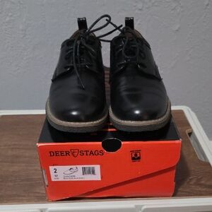 Deer Stags Boy's Black Dress Shoes